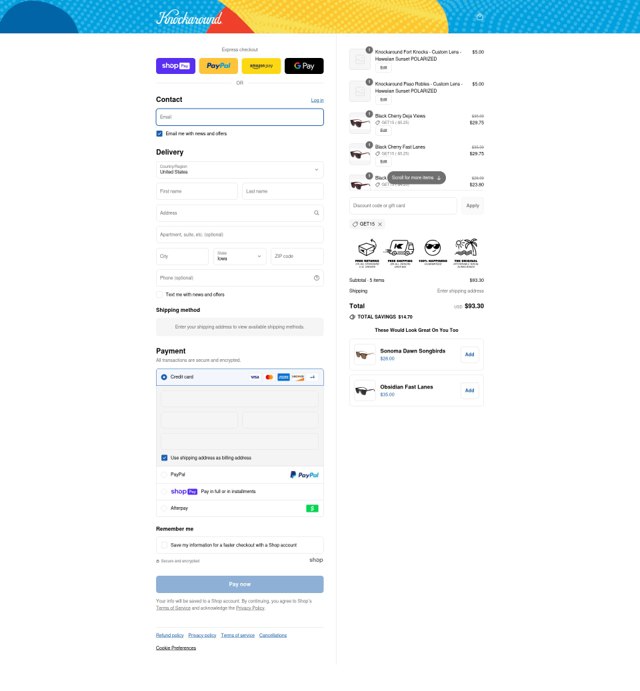 Knockaround checkout page showing Knockaround discount code box | Screenshot taken by SimplyCodes community member on Aug 12, 2025
