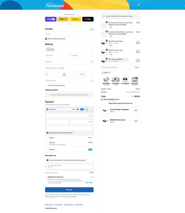 Knockaround checkout page showing Knockaround discount code box | Screenshot taken by SimplyCodes community member on Aug 16, 2025
