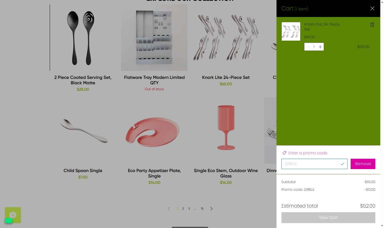 Knork Flatware checkout page showing Knork Flatware promo code box | Screenshot taken by SimplyCodes community member on Jan 10, 2026