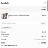 25offbf coupon verification screenshot