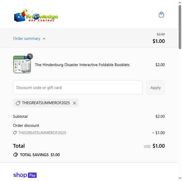 Knowledge Box Central checkout page showing Knowledge Box Central coupon code box | Screenshot taken by SimplyCodes community member on Jul 14, 2025