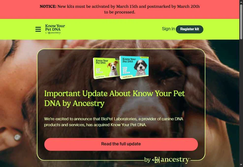 Know Your Pet DNA by Ancestry checkout page showing Know Your Pet DNA by Ancestry promo code box | Screenshot taken by SimplyCodes community member on Jan 17, 2026