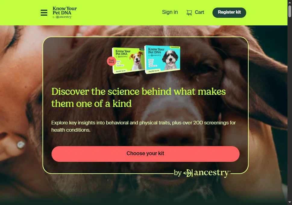 Know Your Pet DNA by Ancestry checkout page showing Know Your Pet DNA by Ancestry promo code box | Screenshot taken by SimplyCodes community member on Dec 19, 2025