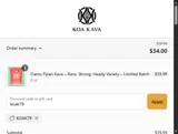 Koa Kava coupon verification screenshot