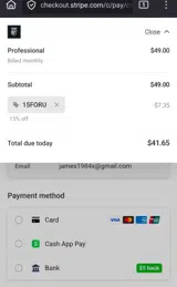 15FORU coupon verification screenshot