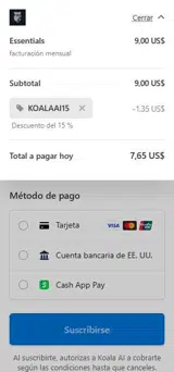 KOALAAI15 coupon verification screenshot
