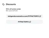 FITFACTORY2 coupon verification screenshot