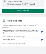 MYCOZYMAISON coupon verification screenshot