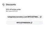 MYCOZYMAISON coupon verification screenshot