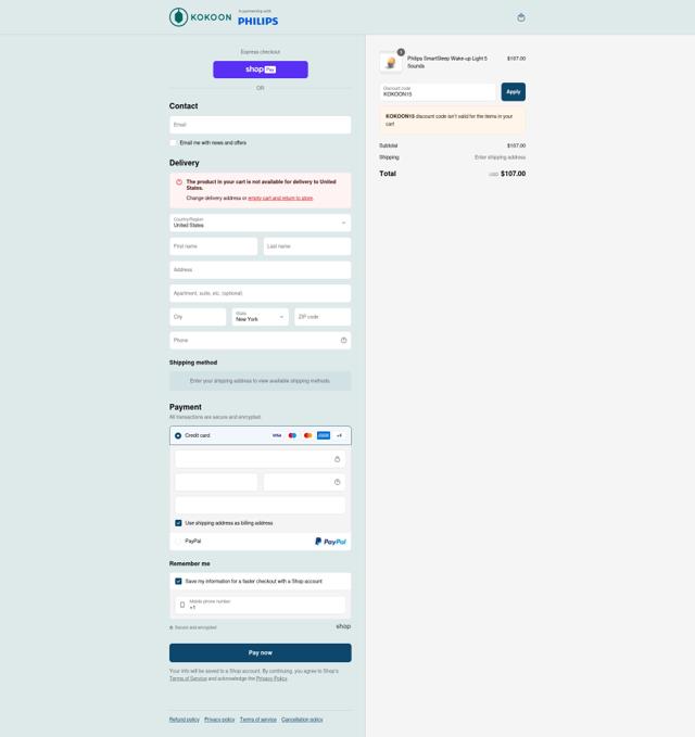 Kokoon checkout page showing Kokoon discount code box | Screenshot taken by SimplyCodes community member on Jul 7, 2025