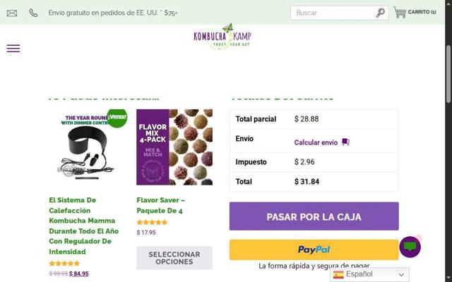 Kombucha Kamp checkout page showing Kombucha Kamp coupon code box | Screenshot taken by SimplyCodes community member on Aug 16, 2025