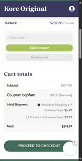 CAPFUN coupon verification screenshot
