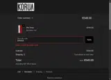 Korua Shapes coupon verification screenshot