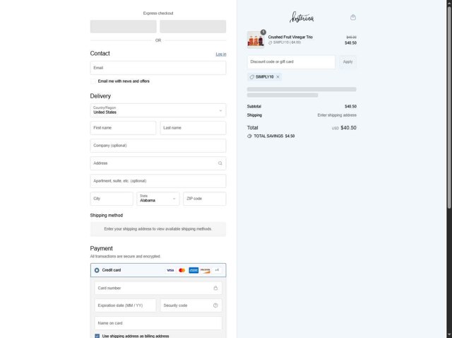 Kosterina checkout page showing Kosterina discount code box | Screenshot taken by SimplyCodes community member on Jul 22, 2025