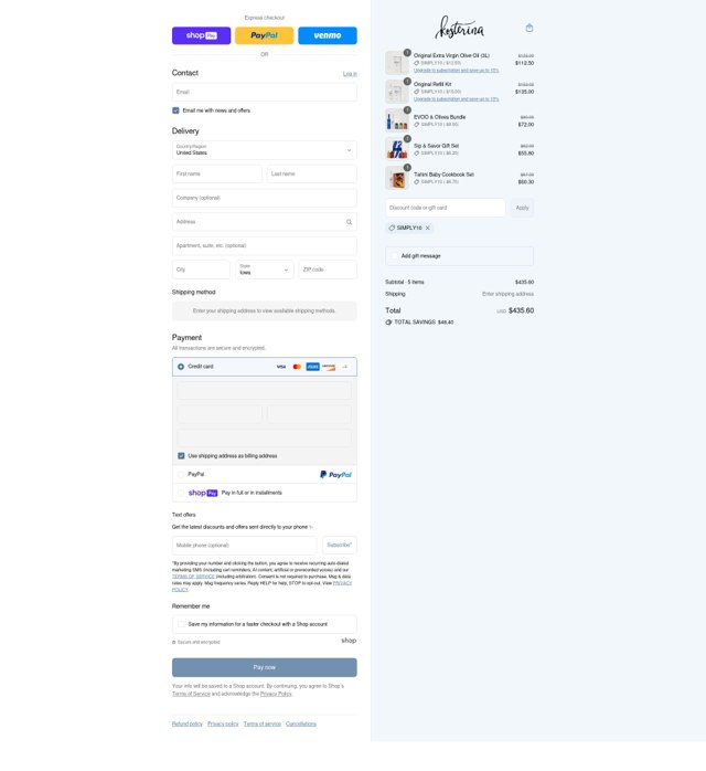 Kosterina checkout page showing Kosterina discount code box | Screenshot taken by SimplyCodes community member on Aug 1, 2025