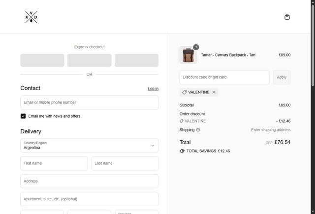 KOVERED checkout page showing KOVERED discount code box | Screenshot taken by SimplyCodes community member on Sep 3, 2025