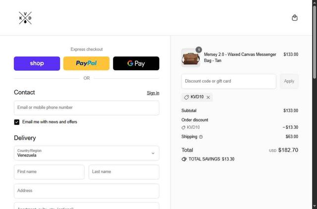 KOVERED checkout page showing KOVERED discount code box | Screenshot taken by SimplyCodes community member on Sep 16, 2025