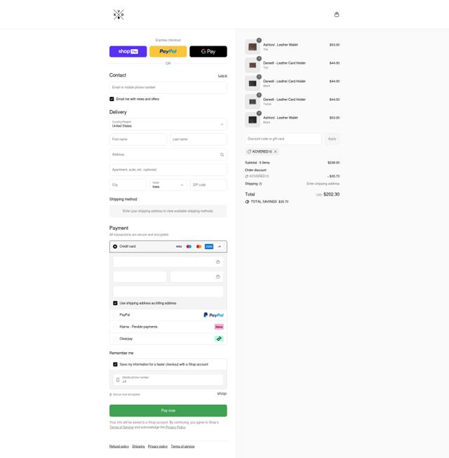 KOVERED checkout page showing KOVERED discount code box | Screenshot taken by SimplyCodes community member on Aug 10, 2025
