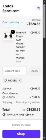 MIGUELI coupon verification screenshot