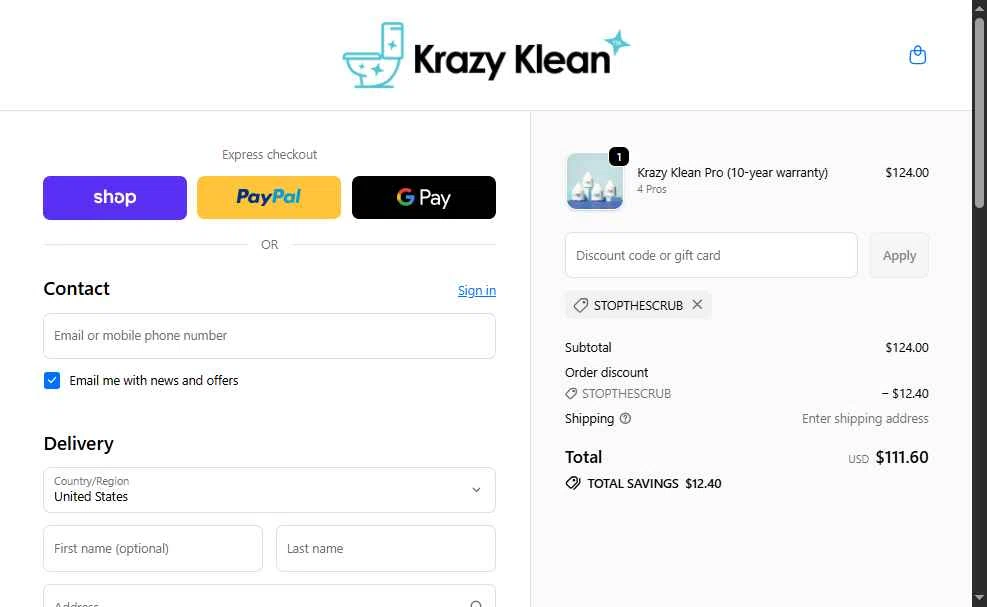 Krazy Klean Discount Code