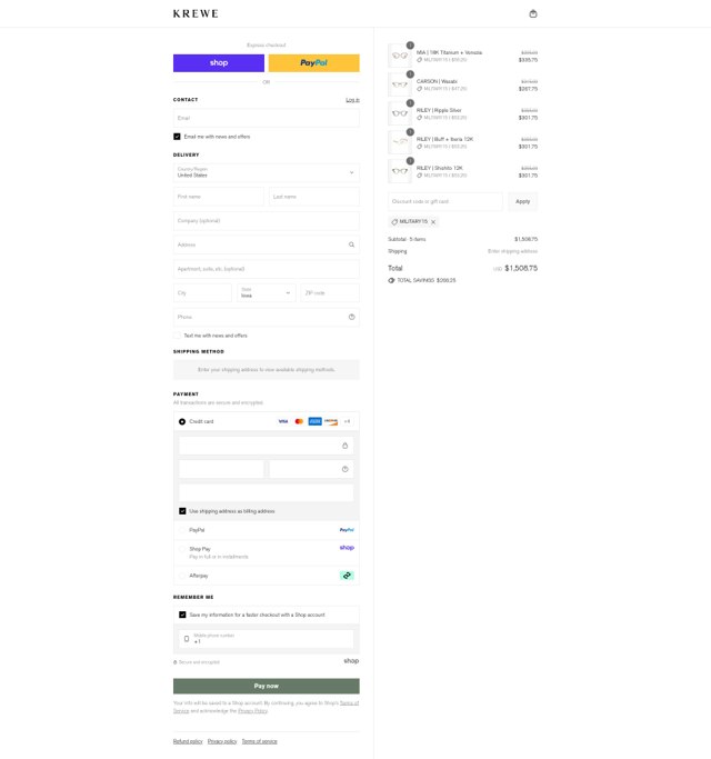 Krewe checkout page showing Krewe discount code box | Screenshot taken by SimplyCodes community member on Sep 2, 2025