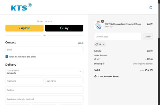 KTS Light Therapy checkout page showing KTS Light Therapy promo code box | Screenshot taken by SimplyCodes community member on Jun 5, 2025