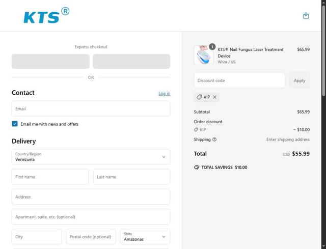 KTS Light Therapy checkout page showing KTS Light Therapy promo code box | Screenshot taken by SimplyCodes community member on Jun 5, 2025