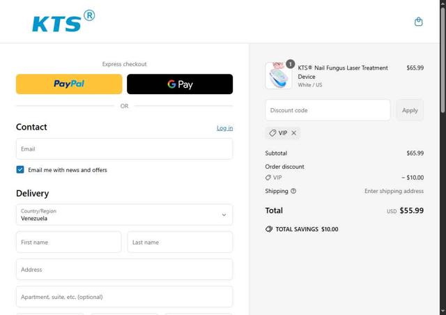 KTS Light Therapy checkout page showing KTS Light Therapy promo code box | Screenshot taken by SimplyCodes community member on Jun 5, 2025