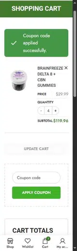 PUFI10 coupon verification screenshot