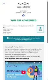 Kumon coupon verification screenshot