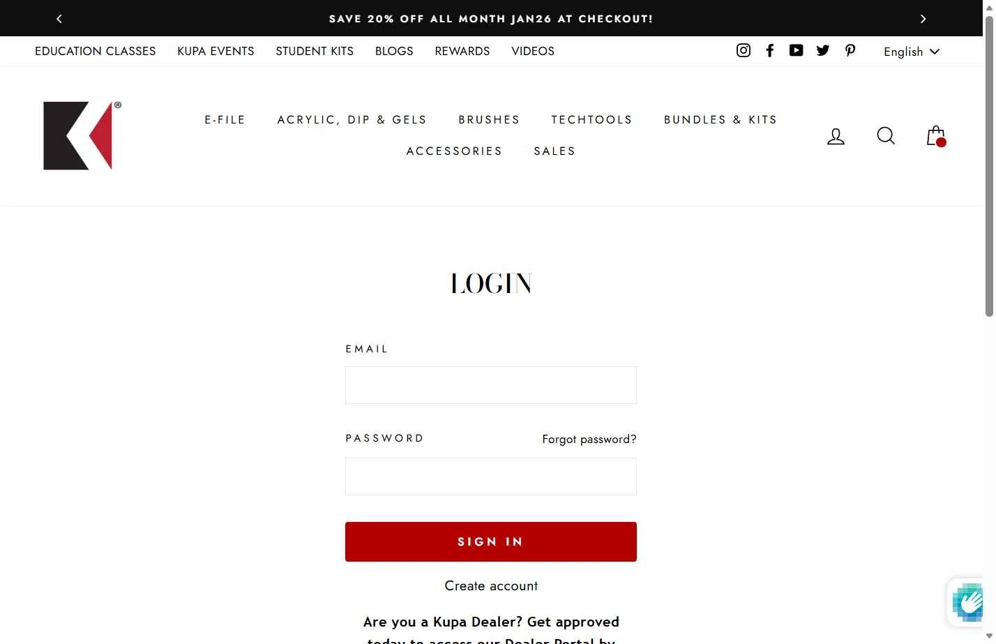 Kupa Inc checkout page showing Kupa Inc promo code box | Screenshot taken by SimplyCodes community member on Jan 30, 2026