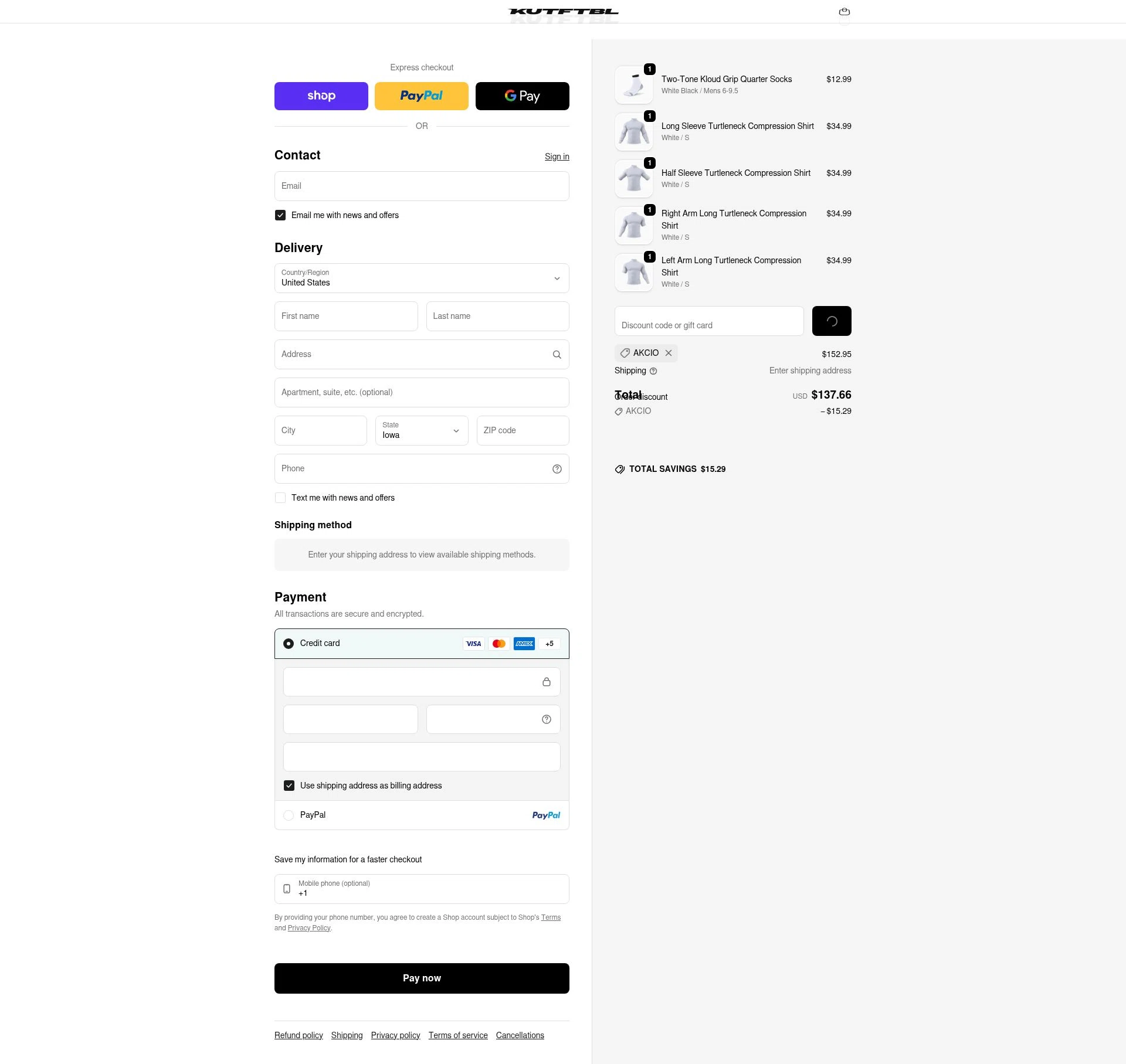 KUTFTBL checkout page showing KUTFTBL promo code box | Screenshot taken by SimplyCodes community member on Feb 17, 2026
