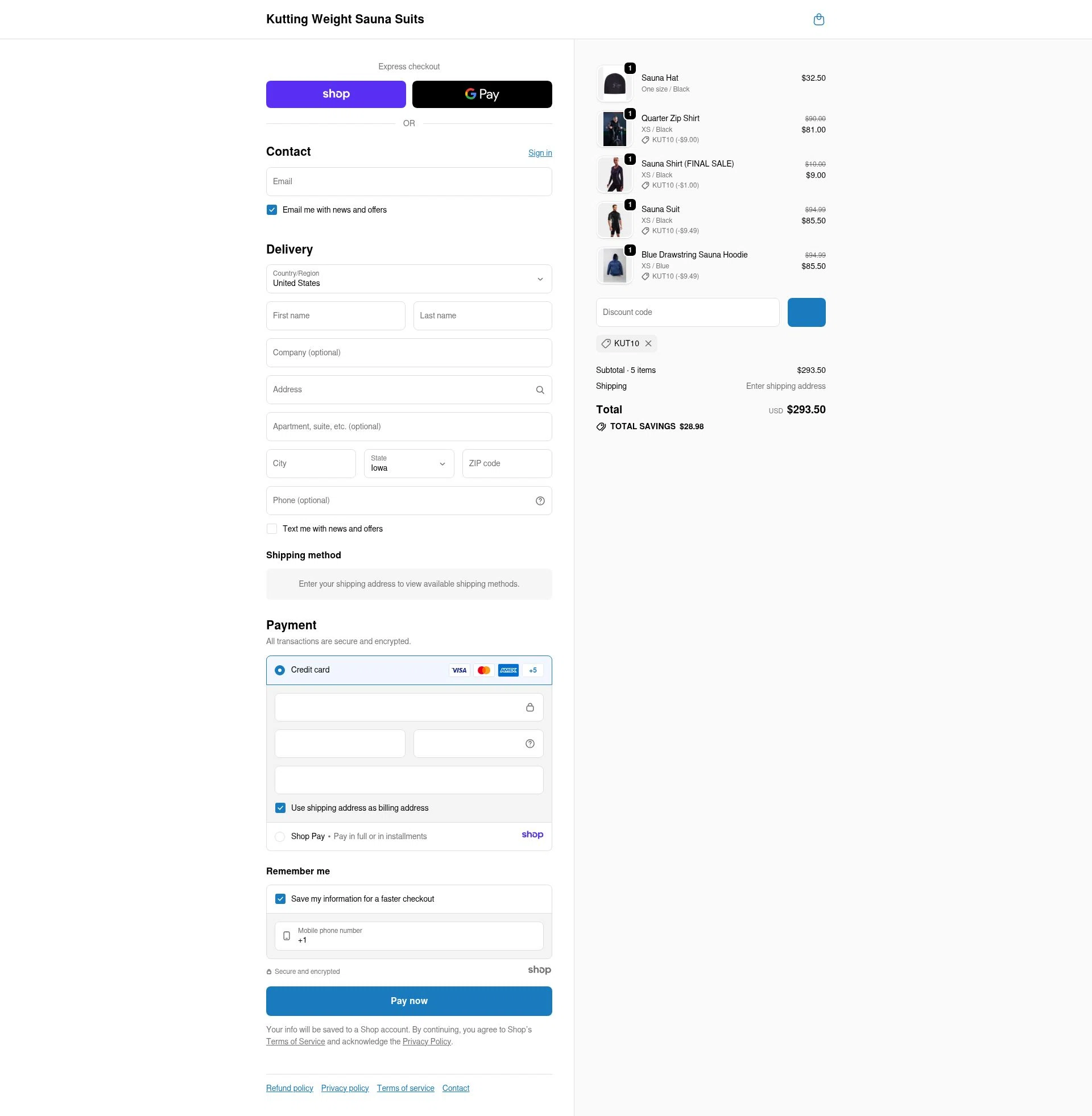Kutting Weight checkout page showing Kutting Weight discount code box | Screenshot taken by SimplyCodes community member on Dec 16, 2025