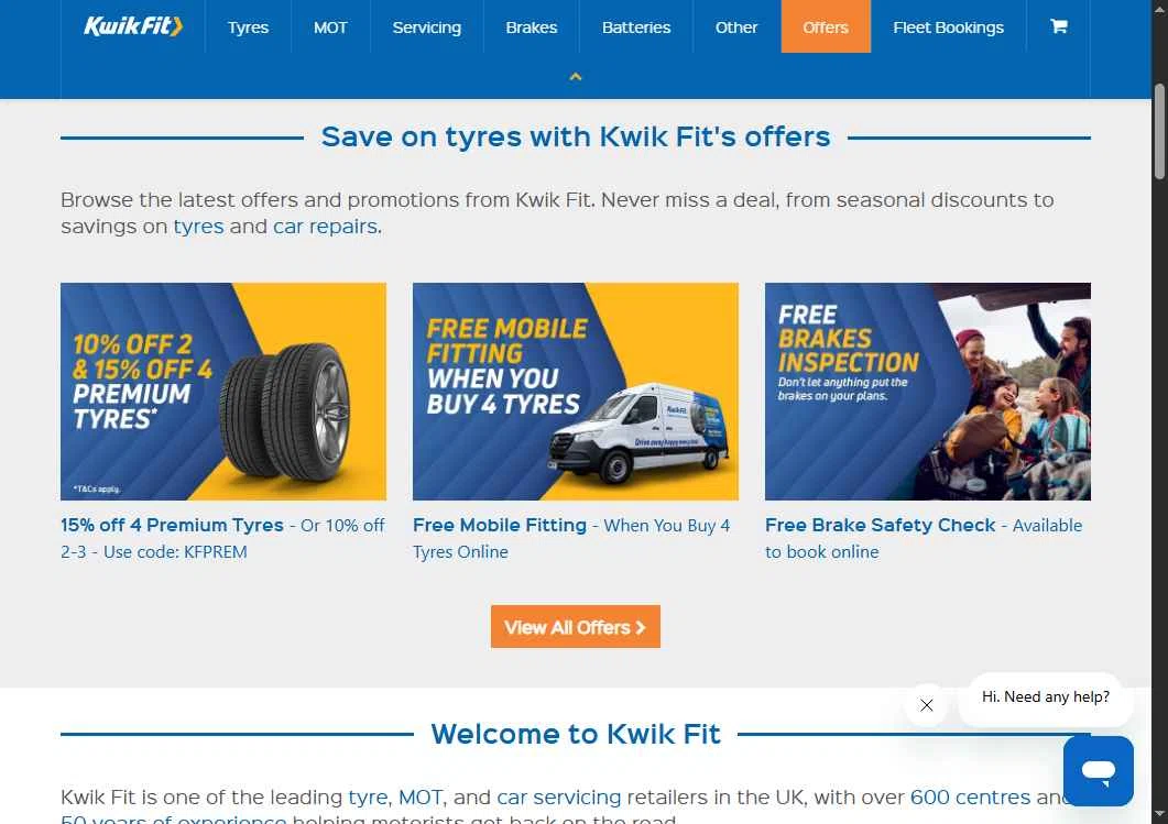Kwik Fit checkout page showing Kwik Fit discount code box | Screenshot taken by SimplyCodes community member on Jan 28, 2026