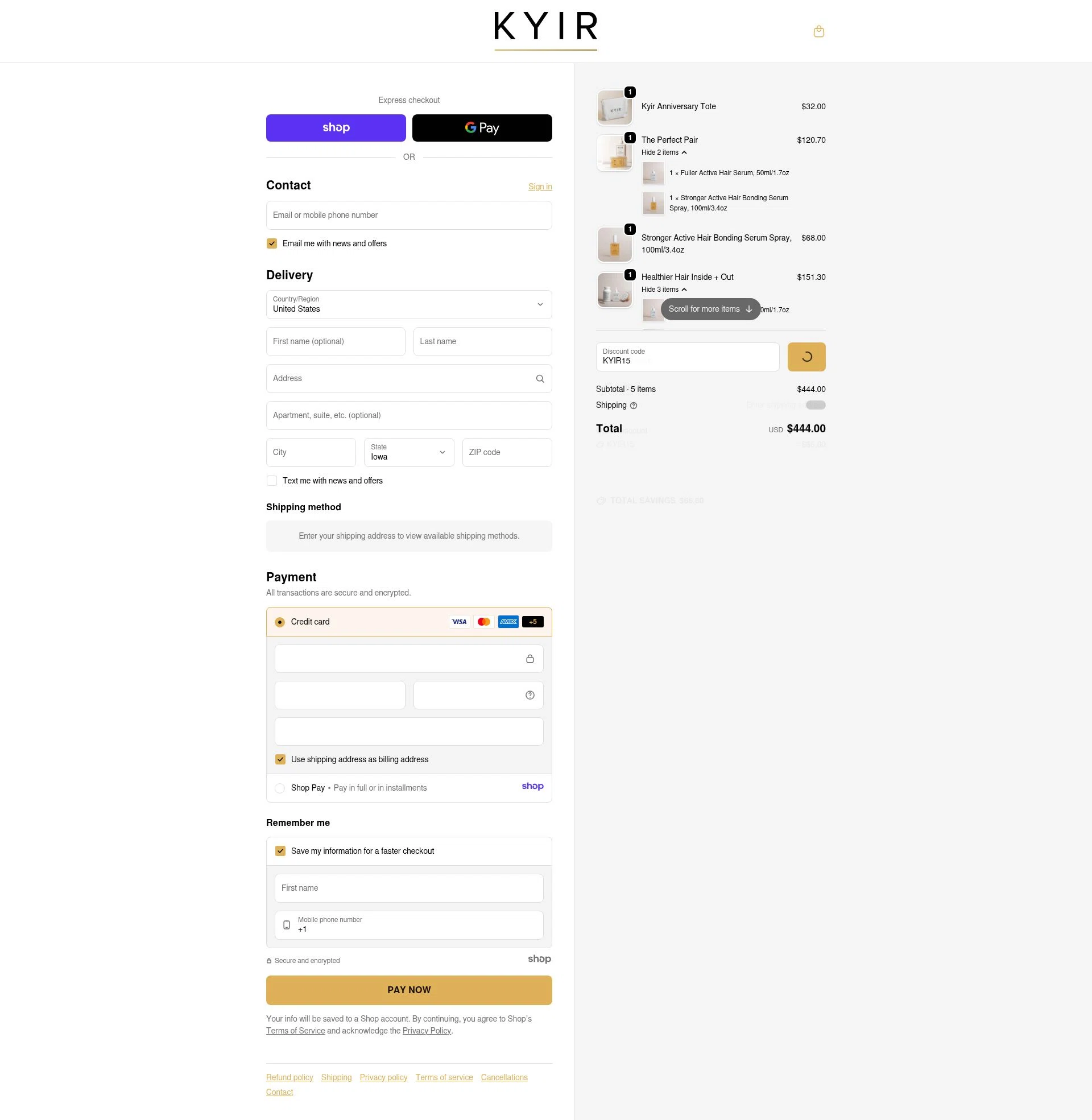 KYIR checkout page showing KYIR promo code box | Screenshot taken by SimplyCodes community member on Jan 7, 2026