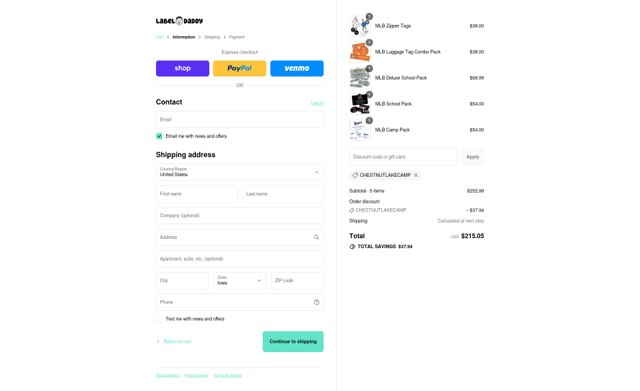 Label Daddy checkout page showing Label Daddy discount code box | Screenshot taken by SimplyCodes community member on Sep 3, 2025