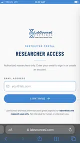 LabSourced Peptides coupon verification screenshot