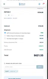 LabSourced Peptides coupon verification screenshot