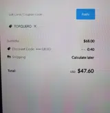 TOPQUERO coupon verification screenshot