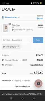 TOPQUERO coupon verification screenshot