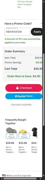 NBAIW041316 coupon verification screenshot