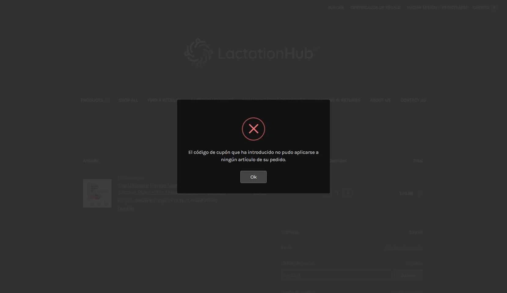 Lactation Hub checkout page showing Lactation Hub promo code box | Screenshot taken by SimplyCodes community member on Nov 11, 2025
