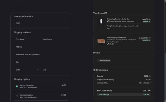 BODi checkout page showing BODi promo code box | Screenshot taken by SimplyCodes community member on Sep 4, 2025