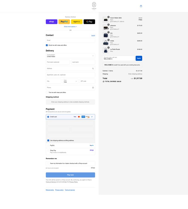 Laflore Paris checkout page showing Laflore Paris discount code box | Screenshot taken by SimplyCodes community member on Sep 4, 2025