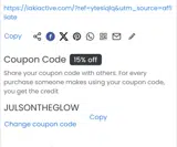 JULSONTHEGLOW coupon verification screenshot