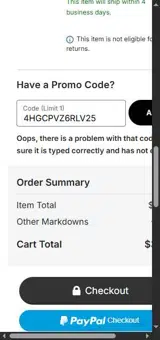4HGCPVZ6RLV25 coupon verification screenshot