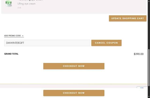 La Maison Valmont EU checkout page showing La Maison Valmont EU promo code box | Screenshot taken by SimplyCodes community member on Jul 9, 2025