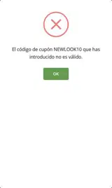 NEWLOOK10 coupon verification screenshot