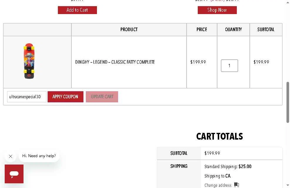 Landyachtz checkout page showing Landyachtz discount code box | Screenshot taken by SimplyCodes community member on Dec 14, 2025