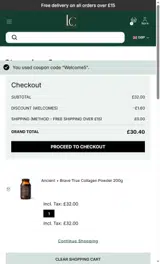 Welcome5 coupon verification screenshot